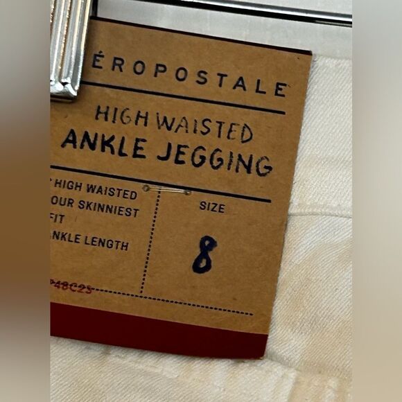 Aeropostale high waisted ankle jegging size 8 white denim NWT - Picture 12 of 16